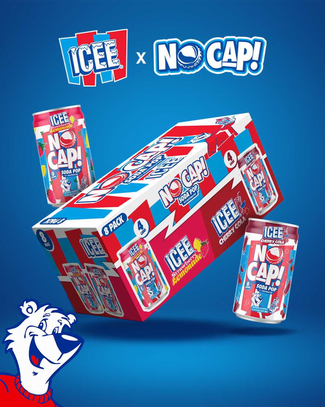 ICEE VP CHERRY COLA & STRAWBERRY LEMONADE 7.5OZ 8PK