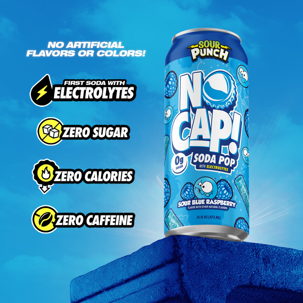 SOUR PUNCH SOUR BLUE RASPBERRY 16OZ 12PK
