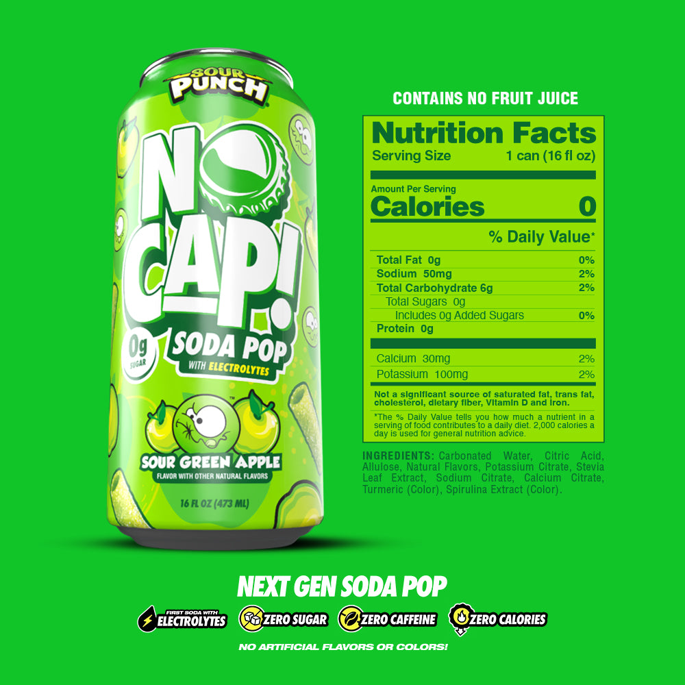 SOUR PUNCH SOUR GREEN APPLE 16OZ 12PK
