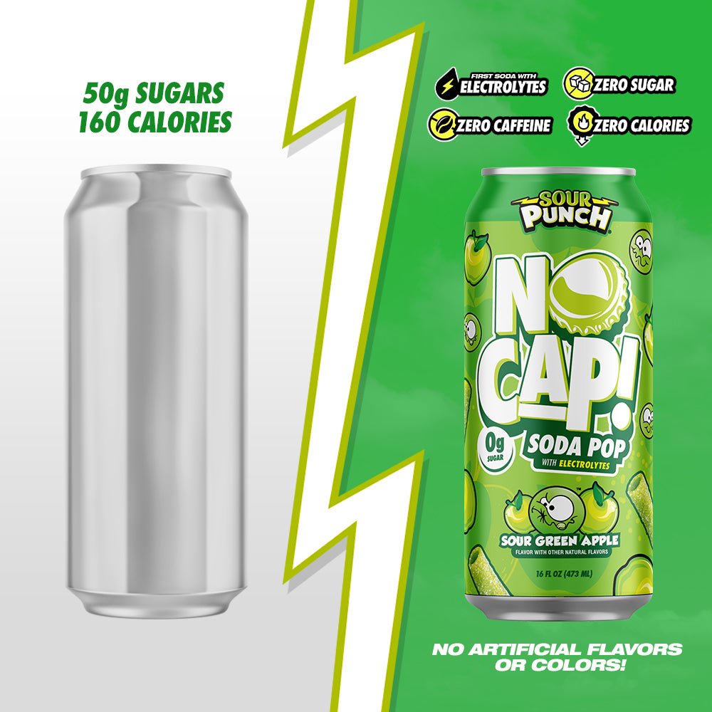 SOUR PUNCH SOUR GREEN APPLE 16OZ 12PK