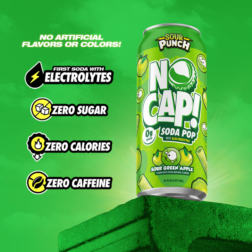 SOUR PUNCH SOUR GREEN APPLE 16OZ 12PK