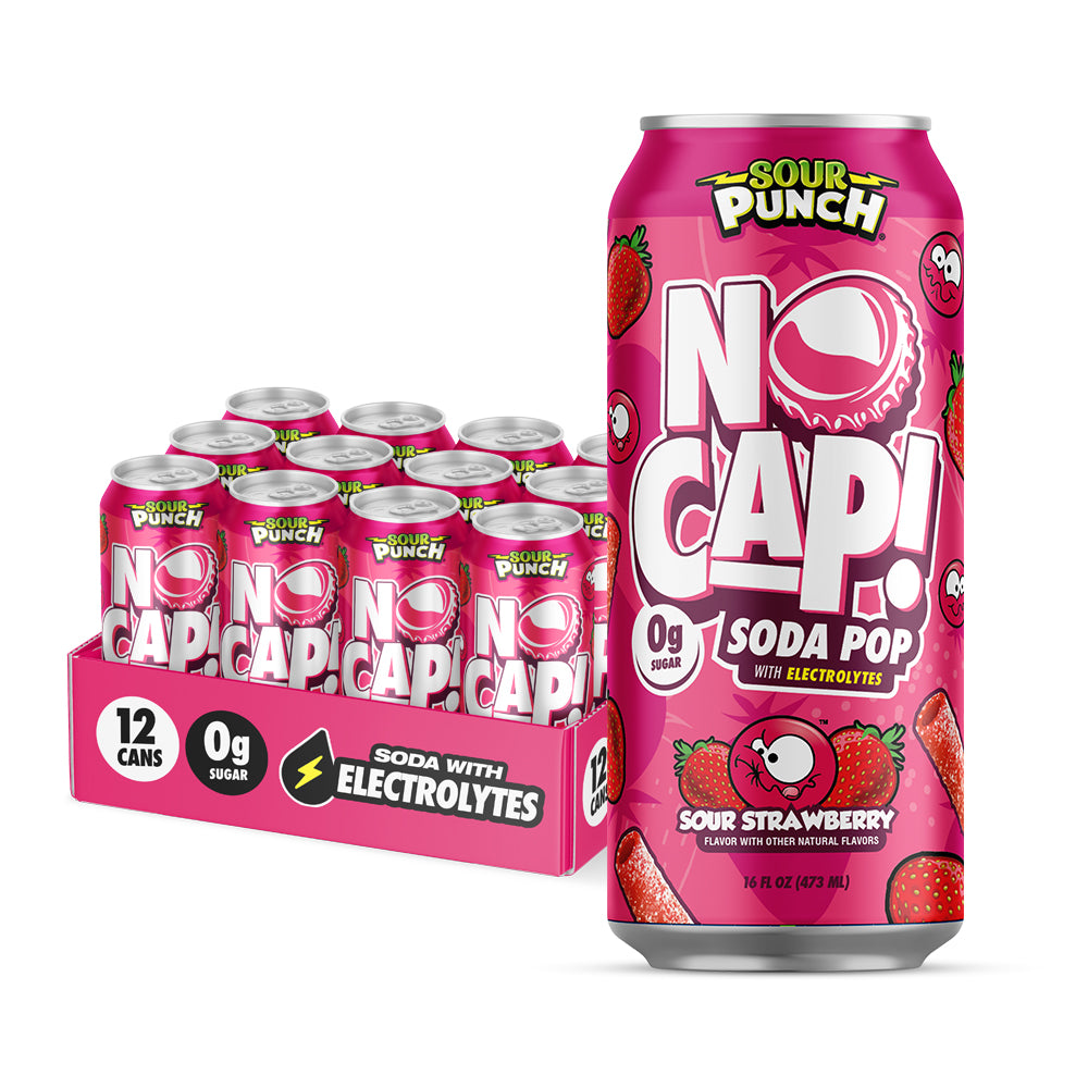 SOUR PUNCH SOUR STRAWBERRY 16OZ 12PK