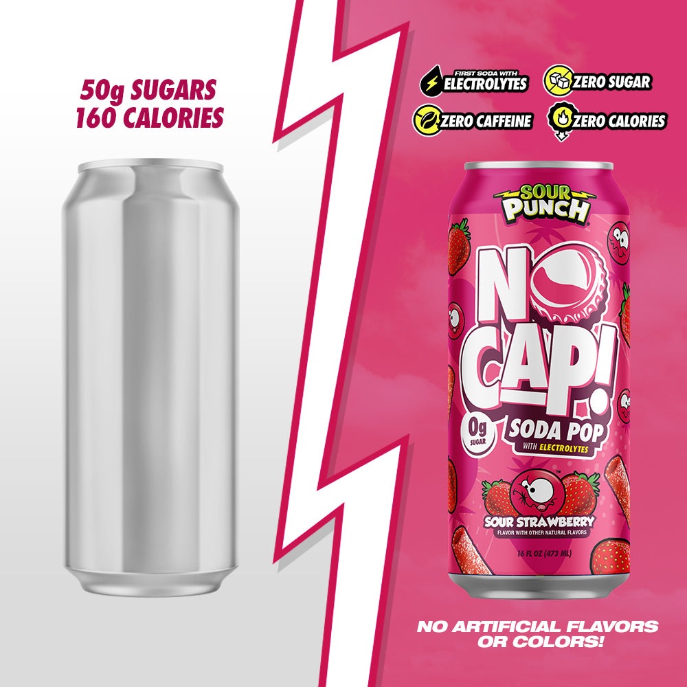 SOUR PUNCH SOUR STRAWBERRY 16OZ 12PK