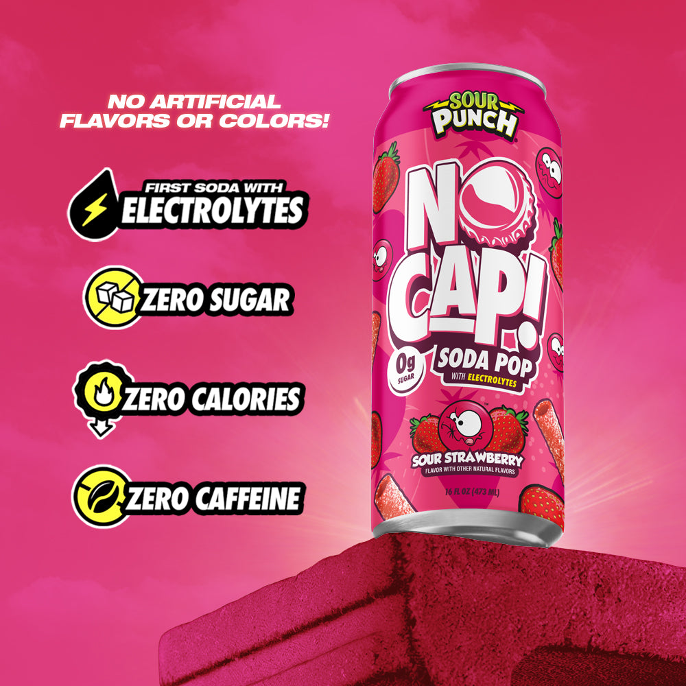 SOUR PUNCH SOUR STRAWBERRY 16OZ 12PK